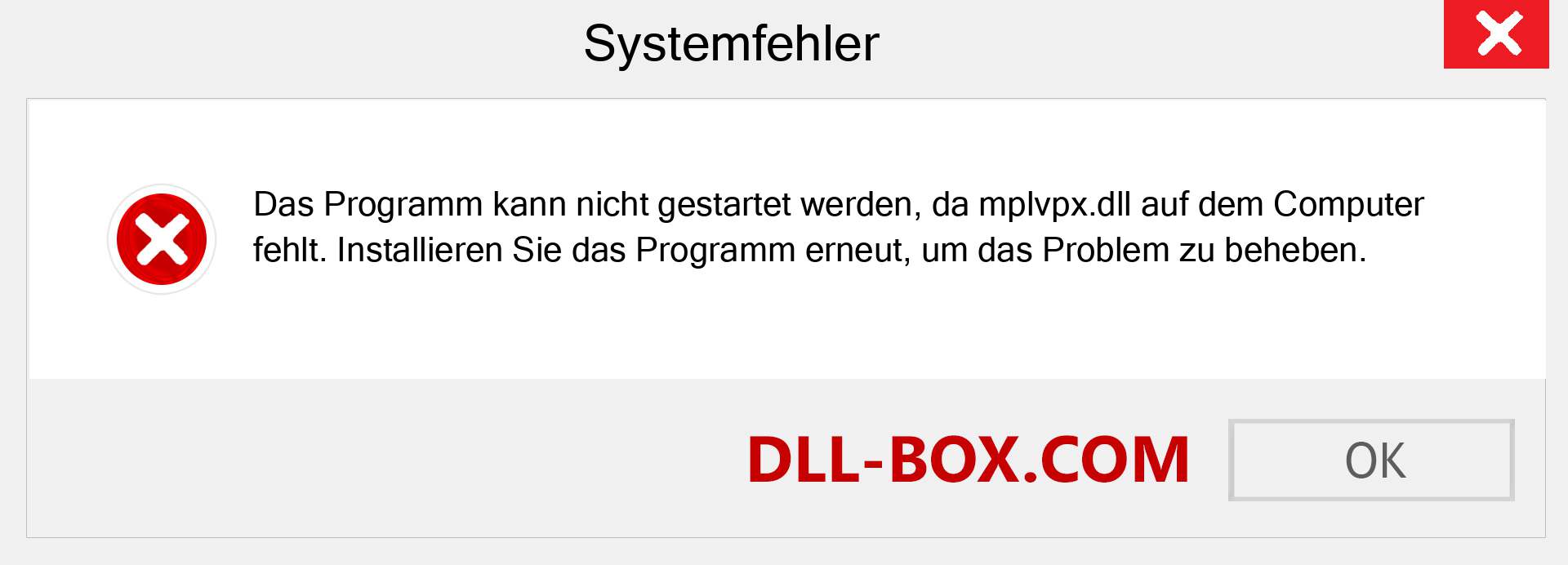 mplvpx.dll-Datei fehlt?. Download für Windows 7, 8, 10 - Fix mplvpx dll Missing Error unter Windows, Fotos, Bildern